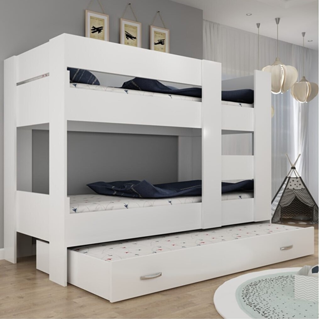 Ninnimo 90x190 Yatak Uyumlu Beyaz Mdf Genç Ranza- MR20-1