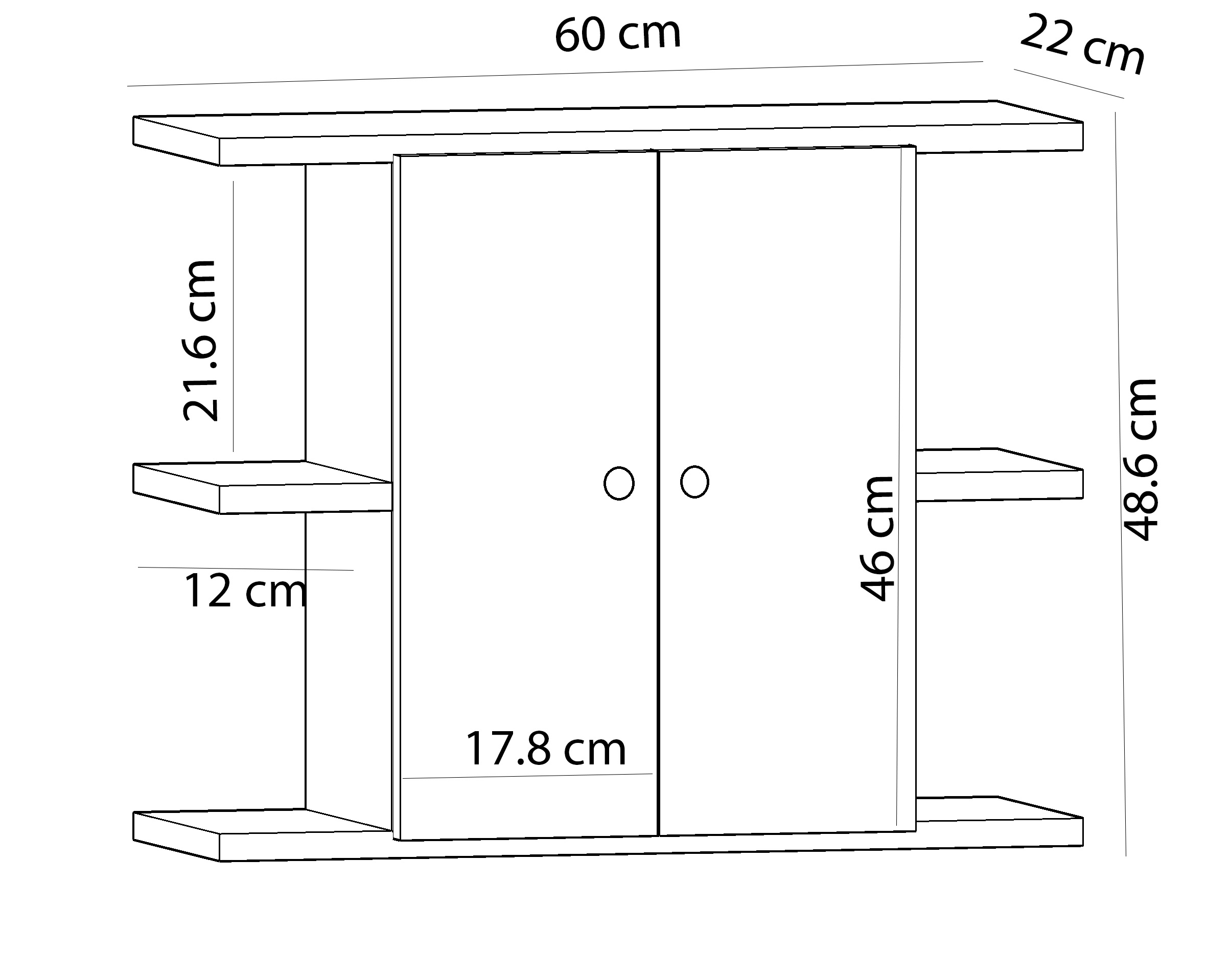 İDA DEKOR KALİMERA DUVAR DOLABI & RAFI BEYAZ - CEVİZ