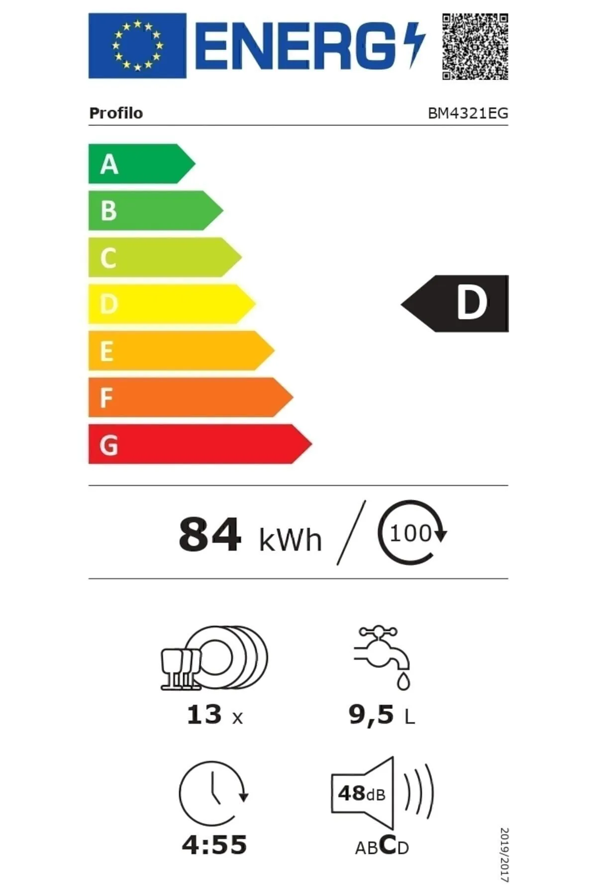 Bm4321eg 4 Programlı D Enerji Sınıfı 13 Kişilik Çekmeceli Beyaz Solo Bulaşık Makinesi