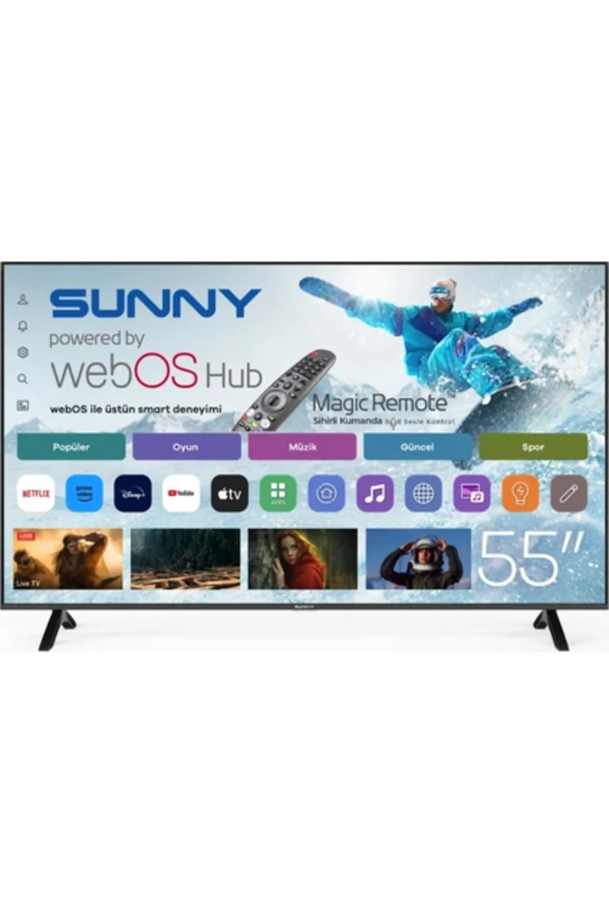 55'' 136 Ekran UHD WEBOS 2.0 D-DUAL LED TV (SN55FMN252)