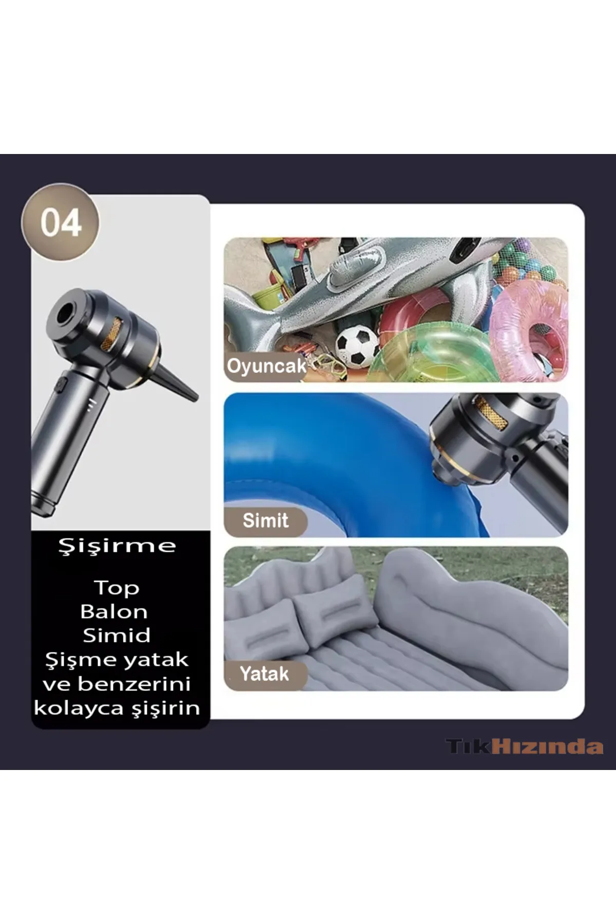 Portatif Kablosuz Araç Süpürgesi 17KPA Yüksek Vakum Gücü Fırçasız Motor Vakum Üfleme Fonksiyonlu