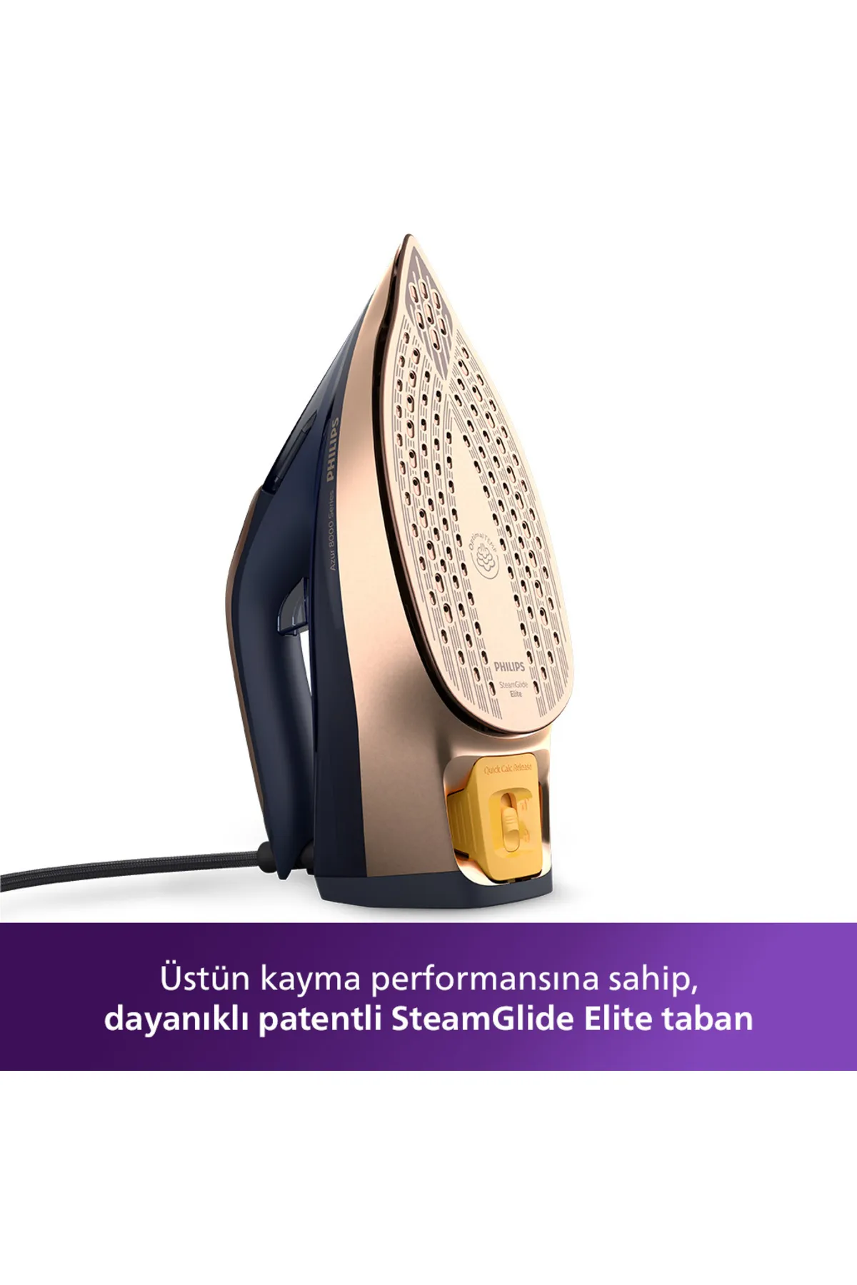 8000 Serisi Azur Buharlı Ütü, 3000W, 260 g Turbo Şok Buhar, Sıfır Yanık Riski, DST8050/20