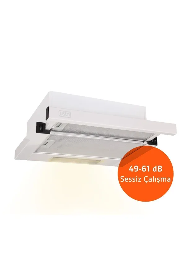 4960 Beyaz 60 Cm Sürgülü Çift Motor Çift Filtre Aspiratör