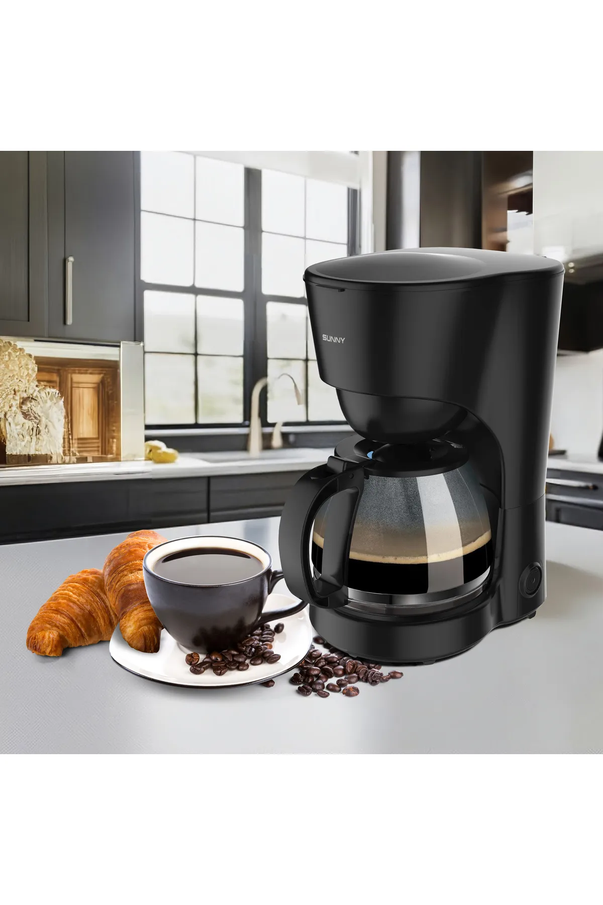 SN5CKM29 Morning 750W 1.25 Litre Sıcak Tutma Özellikli 12 Fincan Kapasiteli Filtre Kahve Makinesi
