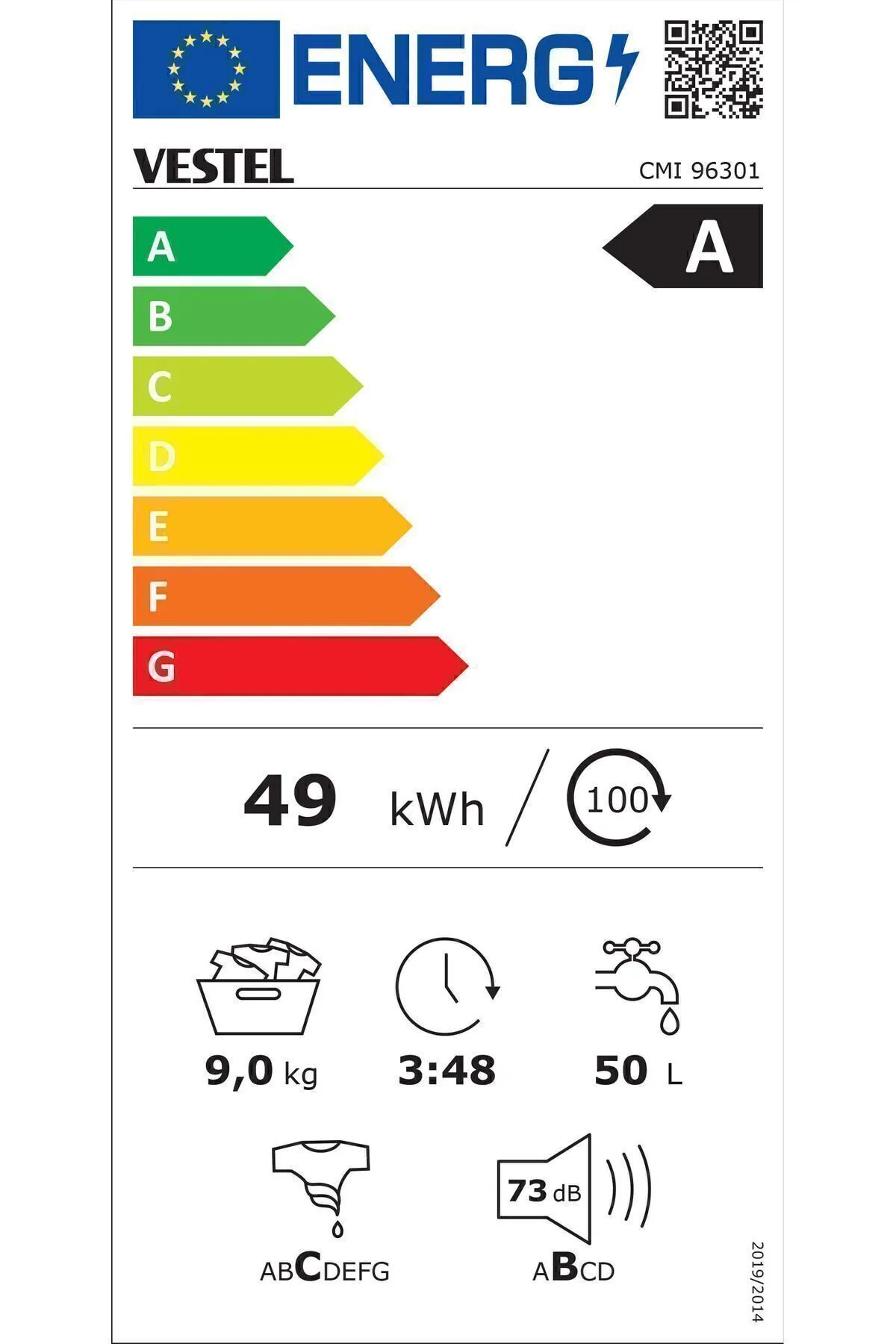 CMI 96301 9 Kg 1000 Devir Çamaşır Makinesi