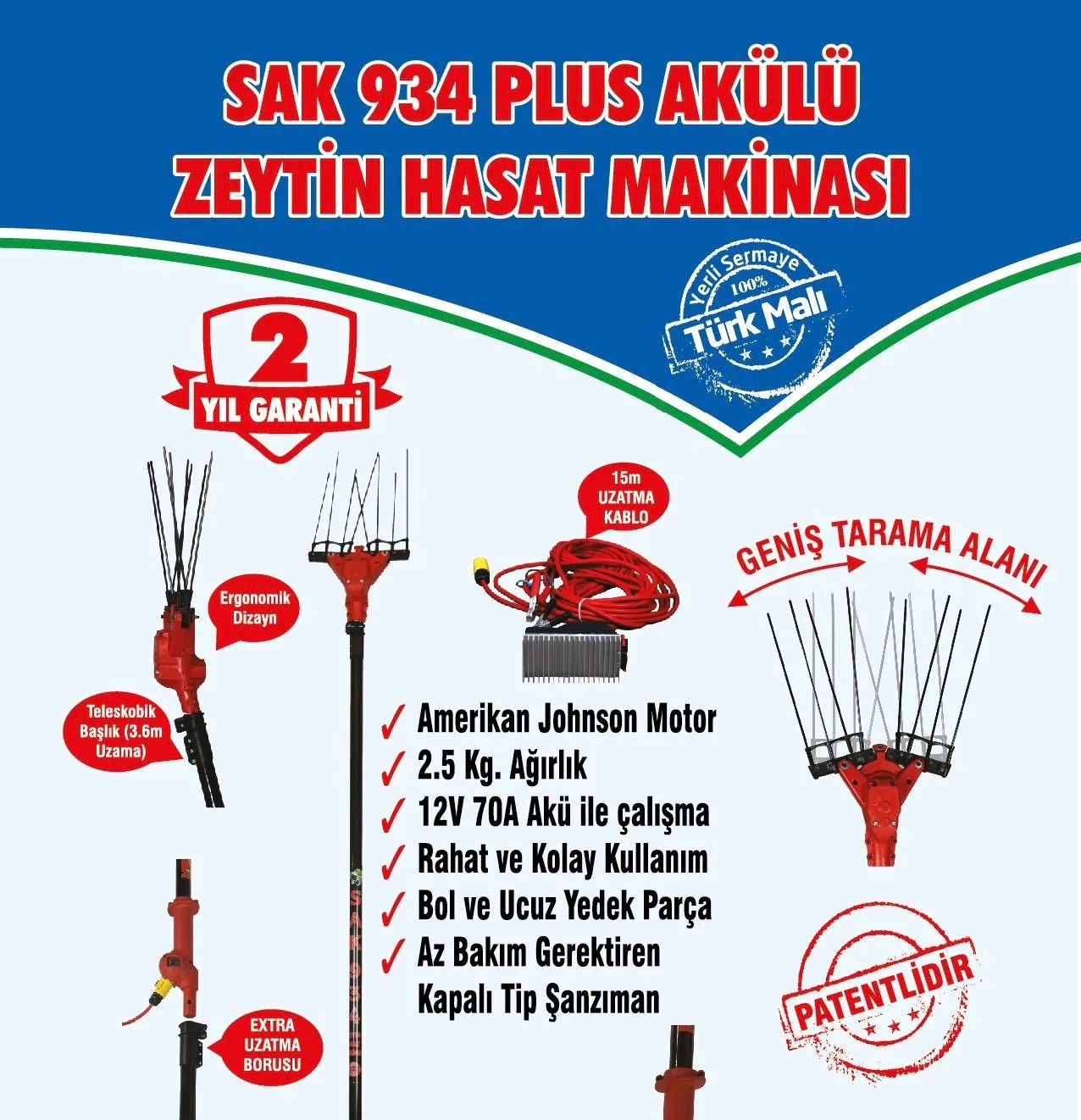SAK 934 PLUS ZEYTİN HASAT MAKİNASI